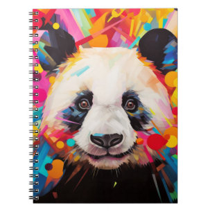 Panda Animal Portrait Farbige Malerei Notizblock