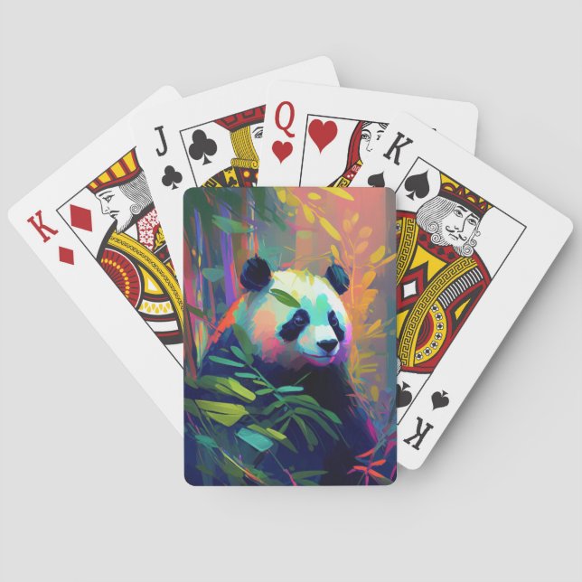 Panda Animal Portrait Painting Wildlife Spielkarten (Rückseite)