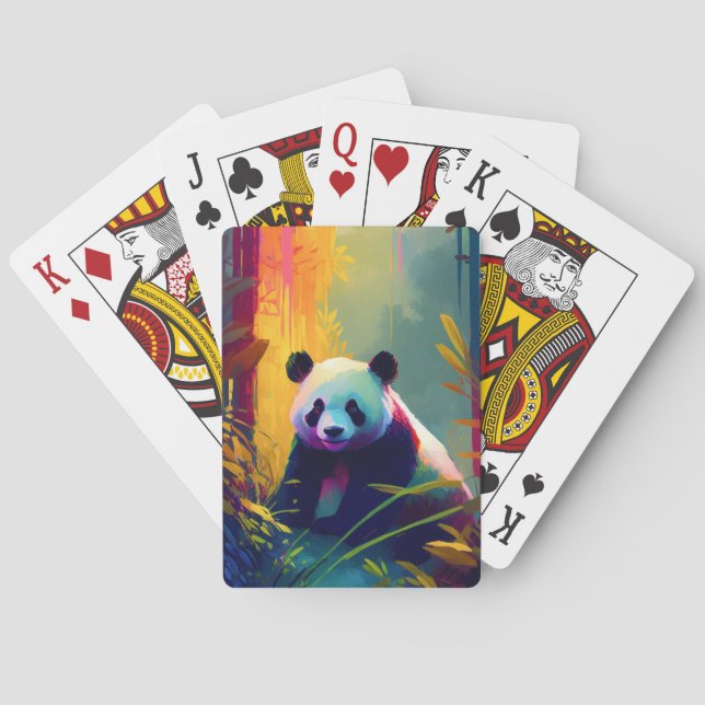 Panda Animal Portrait Painting Wildlife Spielkarten (Rückseite)
