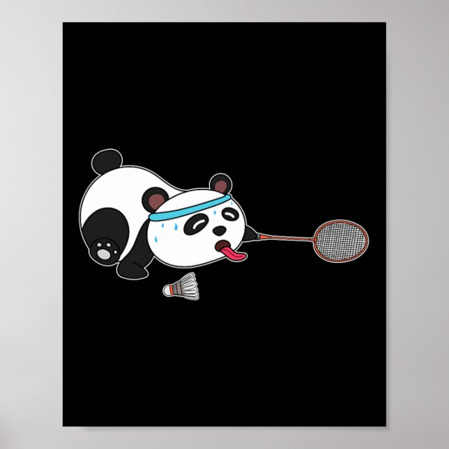 Panda Animals Badminton Shuttles Poster (Vorne)