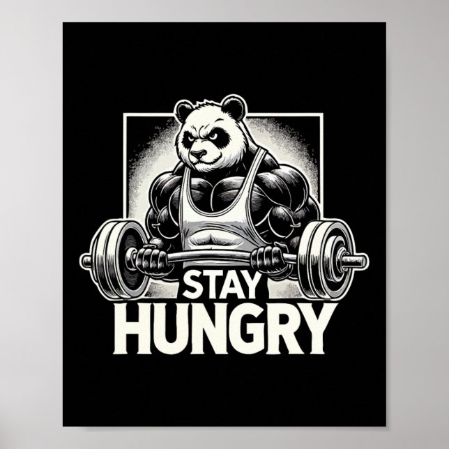Panda - Anime Bodybuilding Gym Workout Fitness Mot Poster (Vorne)