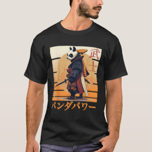 Panda Anime Samurai Ninja und Japanisch Schreiben T-Shirt