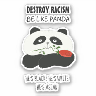 Panda Anti-Rassismus-Zitat Aufkleber