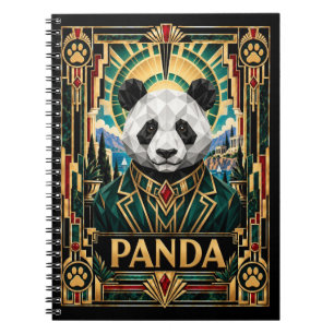 Panda, Art Deco Wildtiere Notizblock