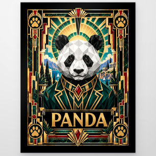 Panda, Art Deco Wildtiere Postkarte