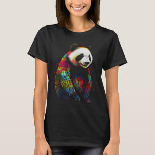 Panda as Bird - Artwork Animal Colorful Motif Pand T-Shirt