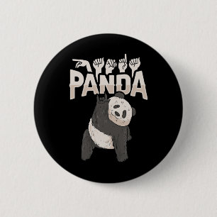 Panda Asl Hand Gesture Deaf Hörverlust Bewusstsein Button
