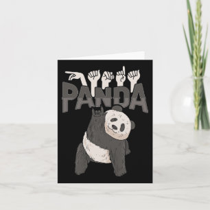 Panda Asl Hand Gesture Deaf Hörverlust Bewusstsein Karte