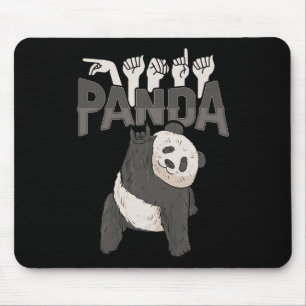 Panda Asl Hand Gesture Deaf Hörverlust Bewusstsein Mousepad