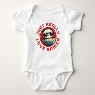 Panda aß Männer, Liebe aß Nudeln Baby Strampler
