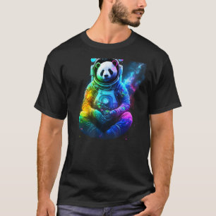Panda Astronaut im Weltraum Kosmisch farbenfroh Fu T-Shirt