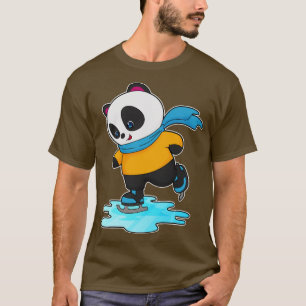 Panda at Ice Skaten mit Ice Skate Scarf T-Shirt