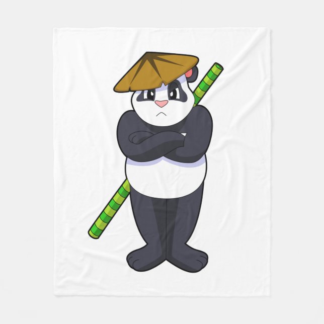 Panda at Stick fight Martial arts.PNG Fleecedecke (Vorderseite)