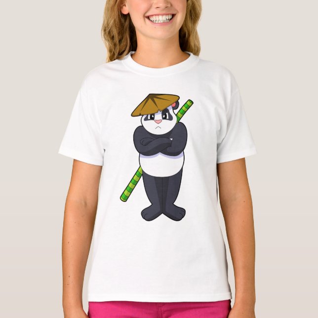 Panda at Stick fight Martial arts.PNG T-Shirt (Vorderseite)