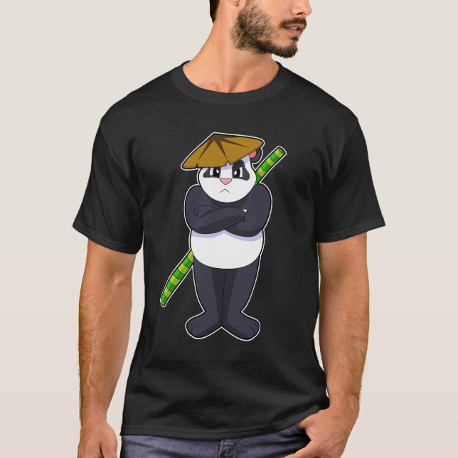Panda at Stick fight Martial arts.PNG T-Shirt (Vorderseite)