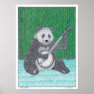 Panda auf Banjo Poster