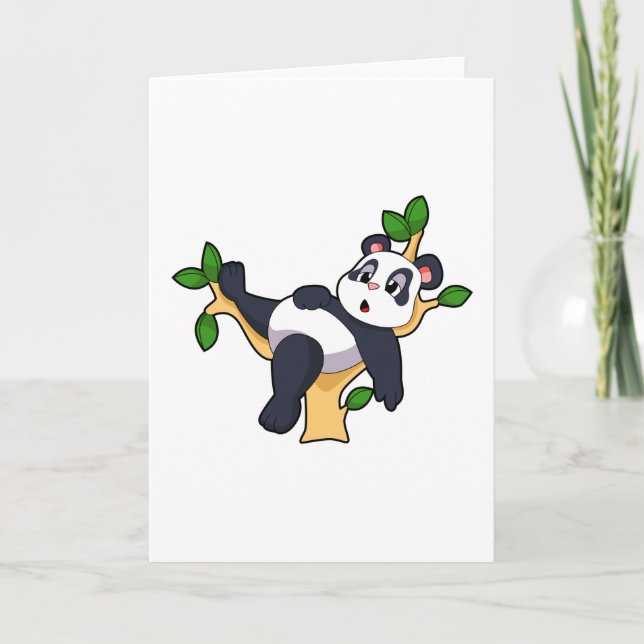 Panda auf Baum Karte (Vorderseite)