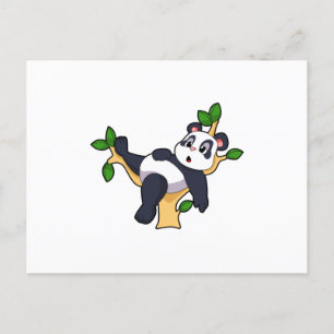 Panda auf Baum Postkarte