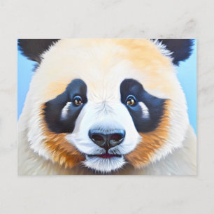 Panda auf blauem Hintergrund zeichnen Postkarte
