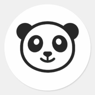 Panda auf Tasse Runder Aufkleber