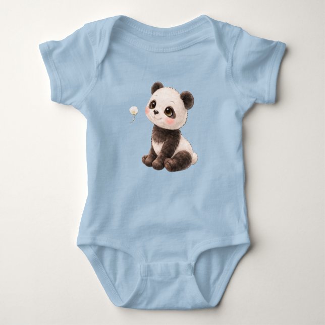 Panda Baby Bodysuit – Cute Black and White Bear 🐼 Baby Strampler (Vorderseite)