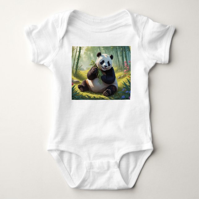 Panda Baby Bodysuit Strampler (Vorderseite)