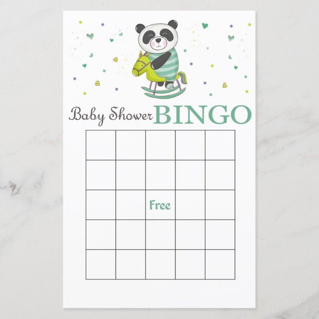 Panda Baby Duschbingkarte (Vorderseite)