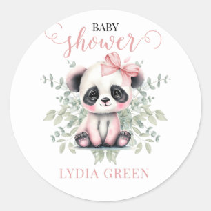 Panda Baby Duschgrün Mädchen Babydusche Runder Aufkleber