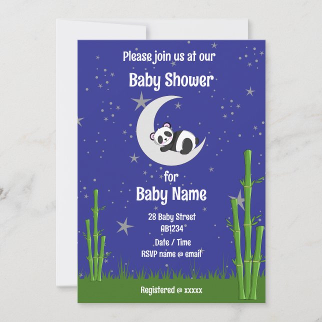 Panda-Baby-Einladung Einladung (Vorderseite)