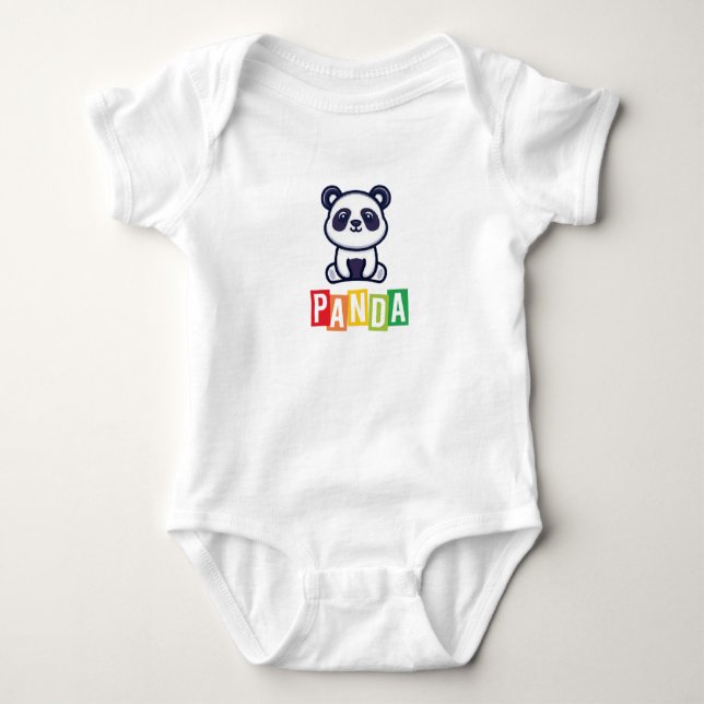 Panda Baby Jersey Bodysuit Baby Strampler (Vorderseite)