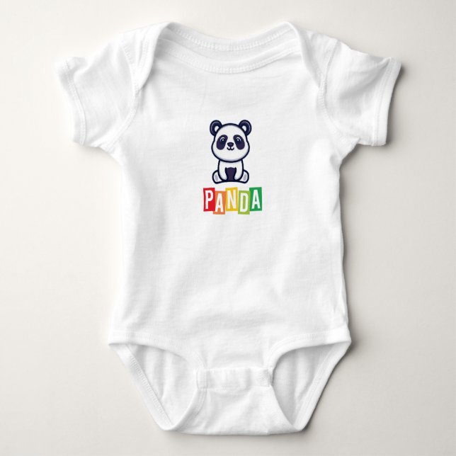 Panda Baby Jersey Bodysuit Strampler (Vorderseite)