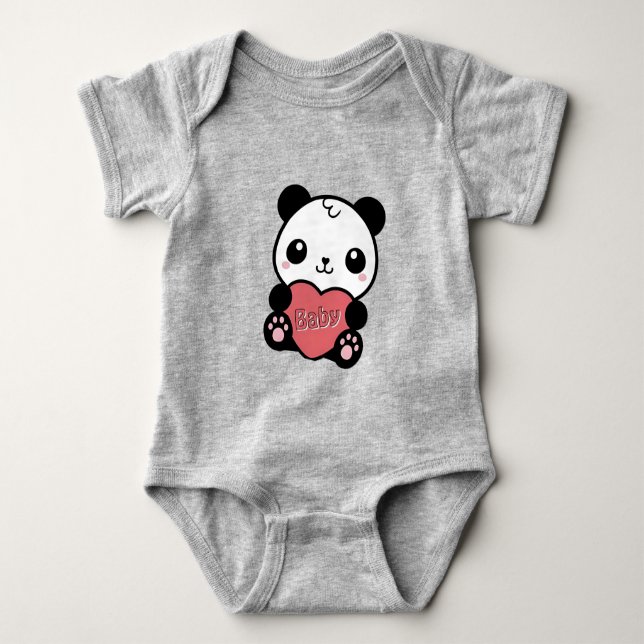Panda Baby mit Herz-T - Shirt (Vorderseite)