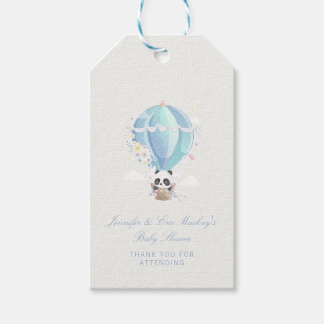 Panda Baby Shower Geschenkmarken Geschenkanhänger (Vorderseite)