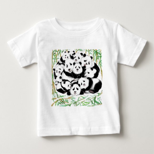Panda Baby T - Shirt Happy Pandas (Vorderseite)