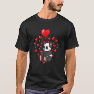 Panda-Ballon-Herzen Geburtstag Valentinstag Mädche T-Shirt