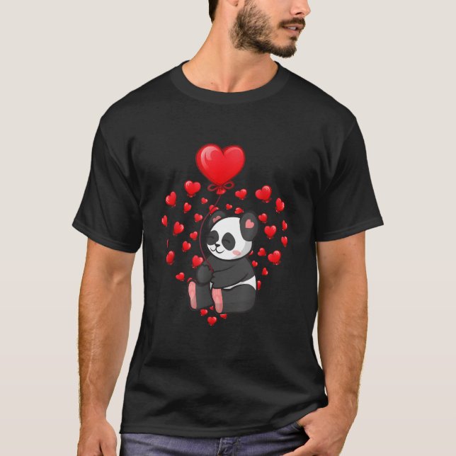 Panda Balloon He 'S T-Shirt (Vorderseite)