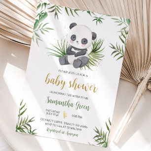 Panda Bamboo Babydusche Einladung