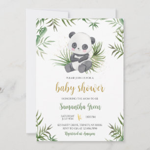 Panda Bamboo Babydusche Einladung