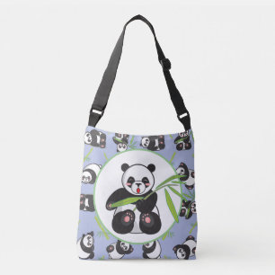 Panda Bamboo Lila Handbag Crossbody Tasche
