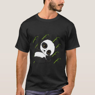 Panda Bamboo Muster Schwarz-weiß Bärentier T-Shirt