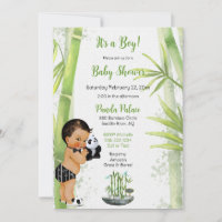 Panda Bamboo Theme Baby Boy Schwarz-weiß Green