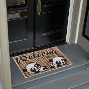 Panda-Bambus-Fußmatte Fußmatte