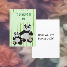 Panda Bambus Muttertag Feiertagskarte