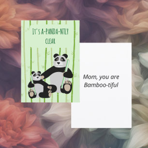 Panda Bambus Muttertag Feiertagskarte