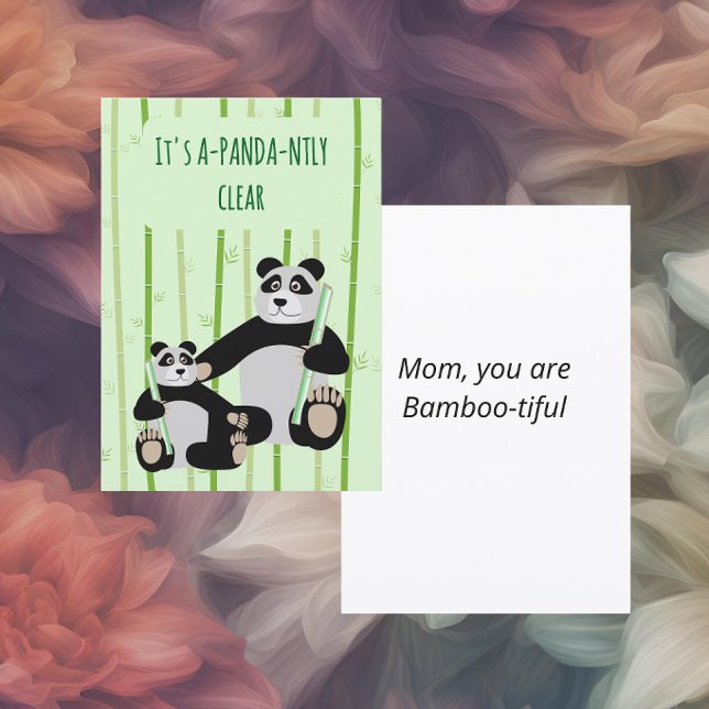 Panda Bambus Muttertag Feiertagskarte (Von Creator hochgeladen)