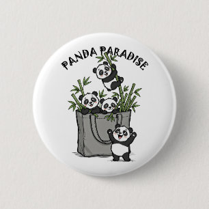 Panda Bambus Paradies Kaut Langsam Am Leben Button