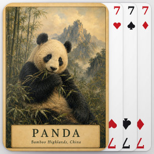 Panda Bambushochebenen China VINTAGE Spielkarten