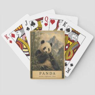 Panda Bambushochebenen China VINTAGE Spielkarten