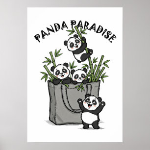 Panda Bambusparadies kaut langsam am Leben  Poster
