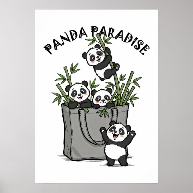 Panda Bambusparadies kaut langsam am Leben  Poster (Vorne)